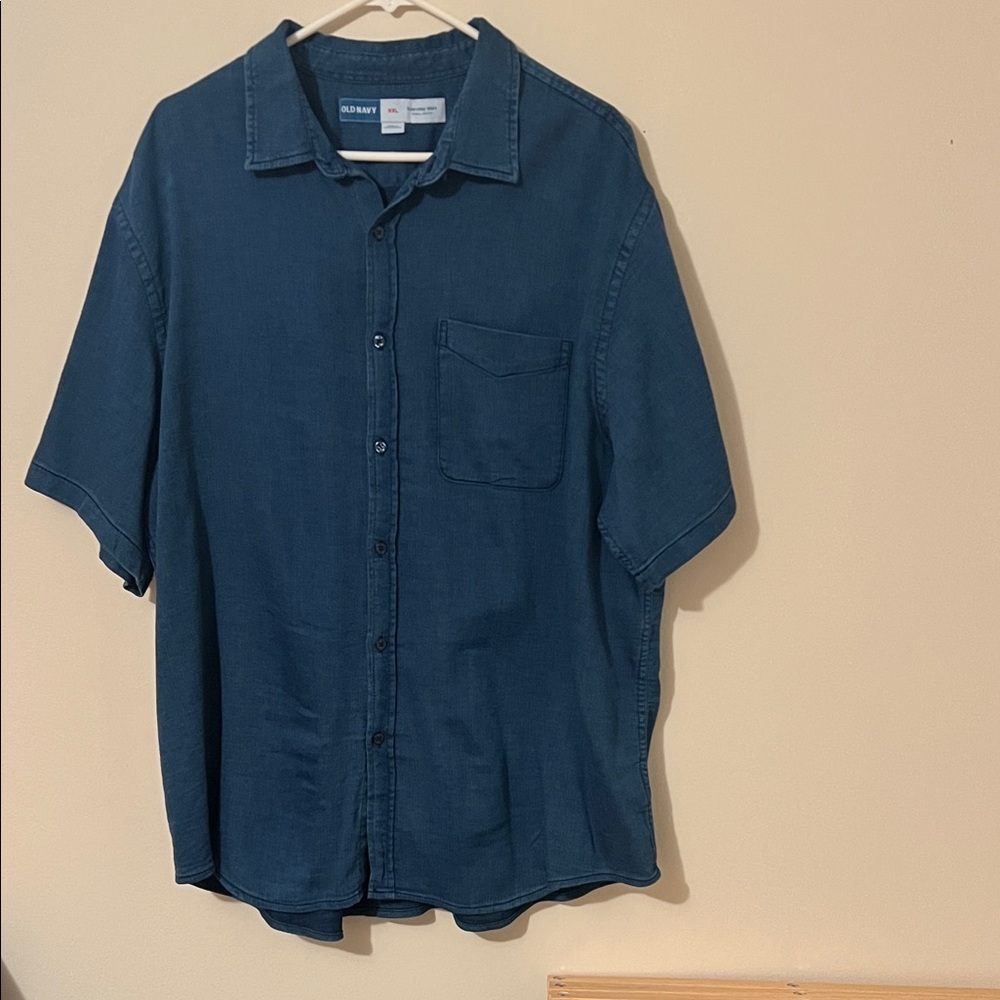Old Navy Navy Blue Casual Button Down Shirt